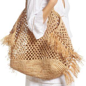 ꧁❤️HOST PICK❤️꧂ BTB LOS ANGELES Jayden Raffia Tote in SAND Color